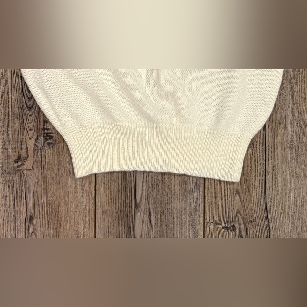 Vintage Eaton Cream Bow Embellished Sweater | Pearl Detail | Women’s M - Picture 4 of 10